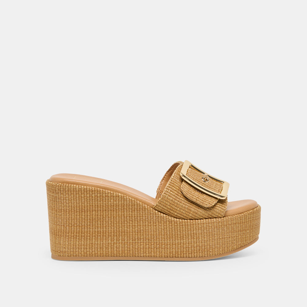 Dolce Vita SHOES | Jilian Wide Mocha Raffia Wedges