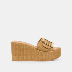 Dolce Vita SHOES | Jilian Wide Mocha Raffia Wedges