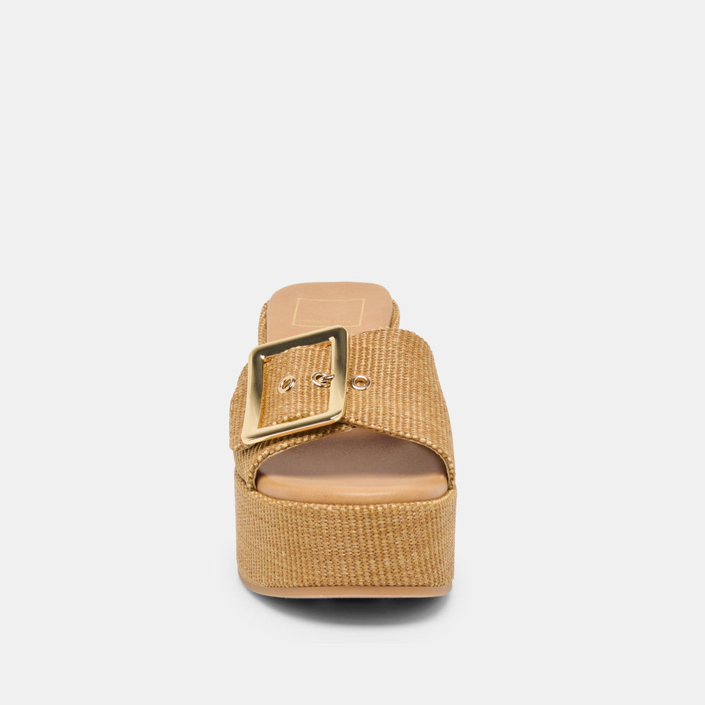 Dolce Vita SHOES | Jilian Wide Mocha Raffia Wedges