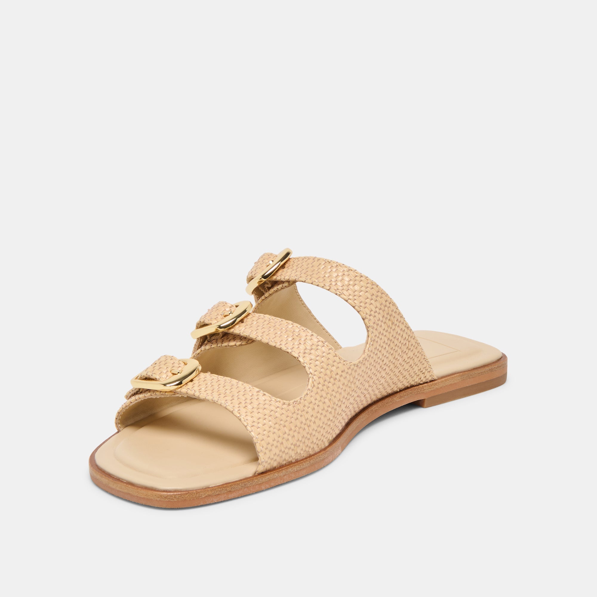 Dolce Vita SHOES | FIN Sand Raffia Open-Toe Slide Sandals