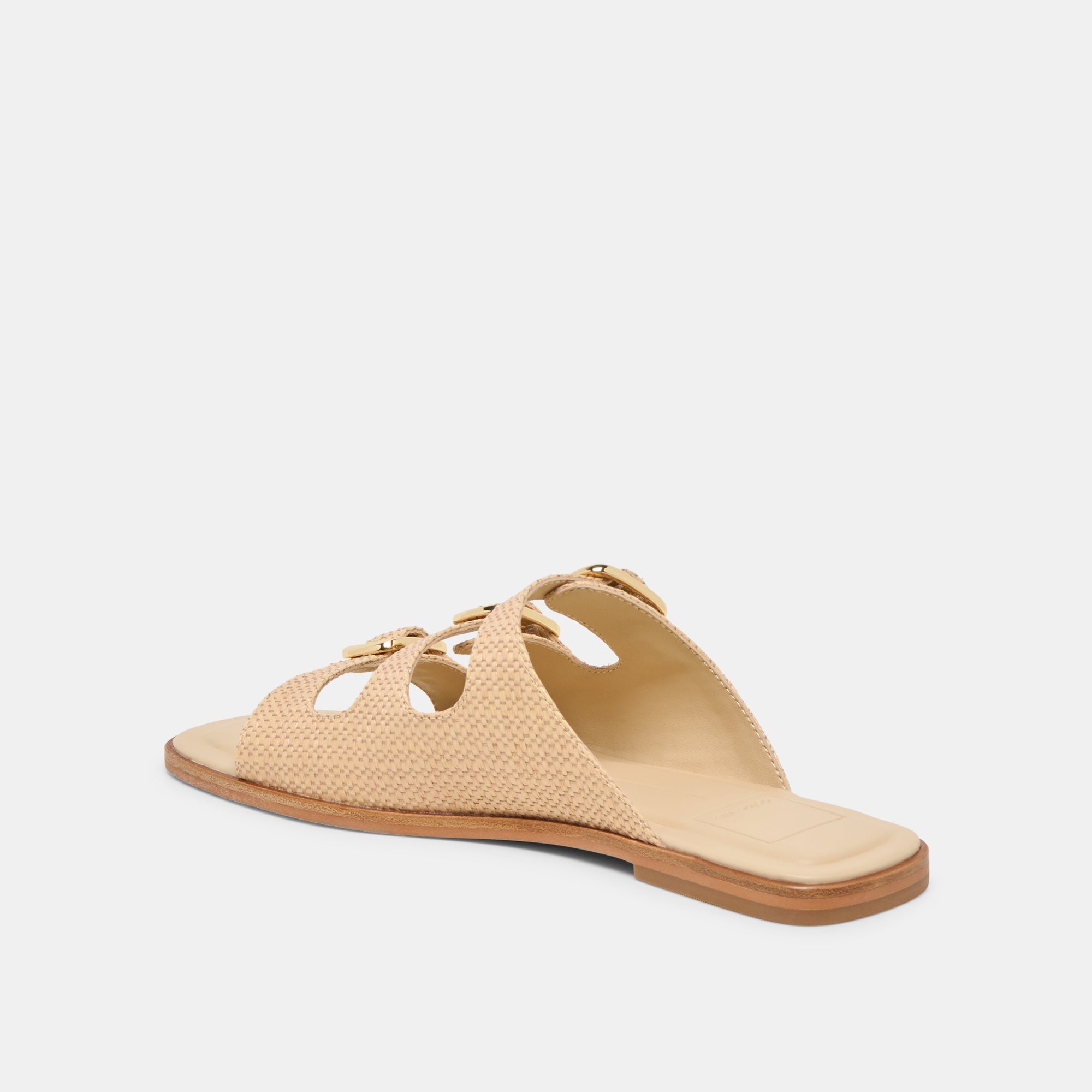 Dolce Vita SHOES | FIN Sand Raffia Open-Toe Slide Sandals