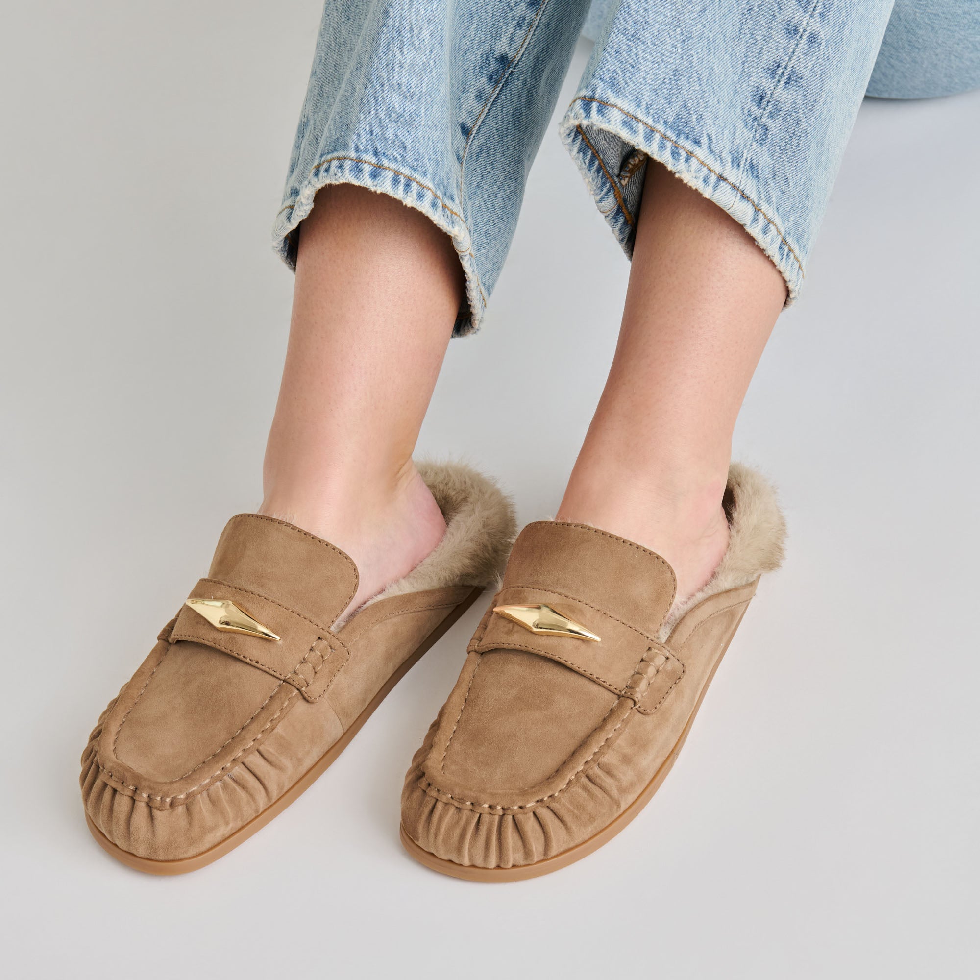 Dolce Vita SHOES | Jodero Plush Mushroom Suede Flats