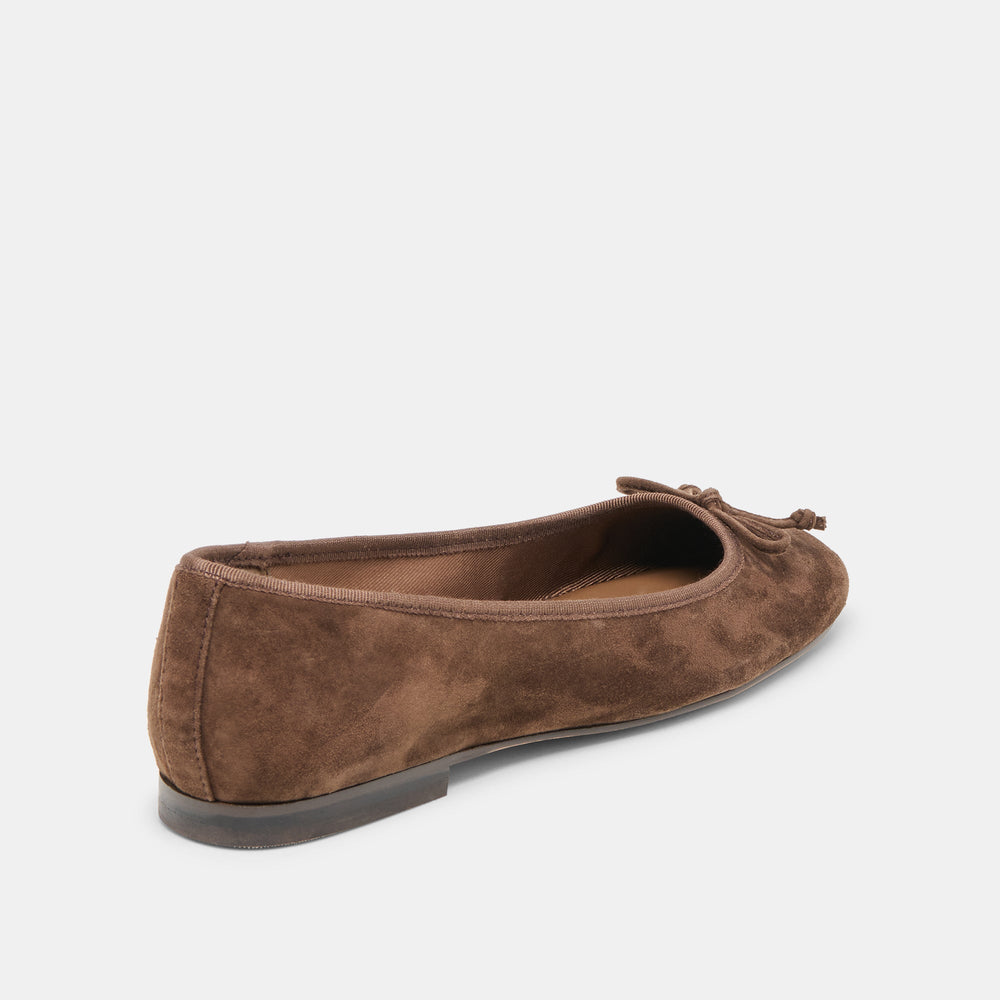 Dolce Vita SHOES | Ritla Wide Dk Brown Suede Ballet Flats