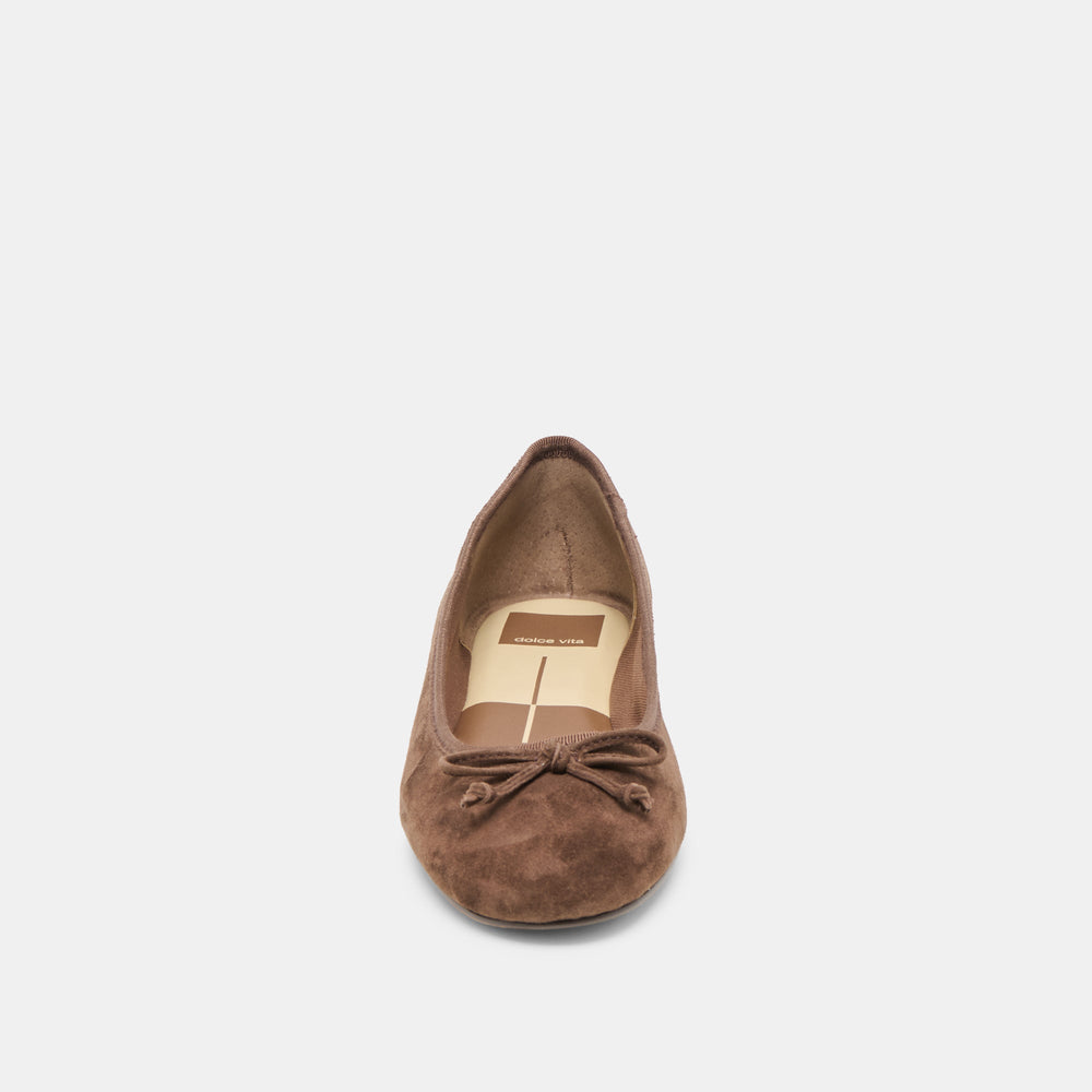 Dolce Vita SHOES | Ritla Wide Dk Brown Suede Ballet Flats