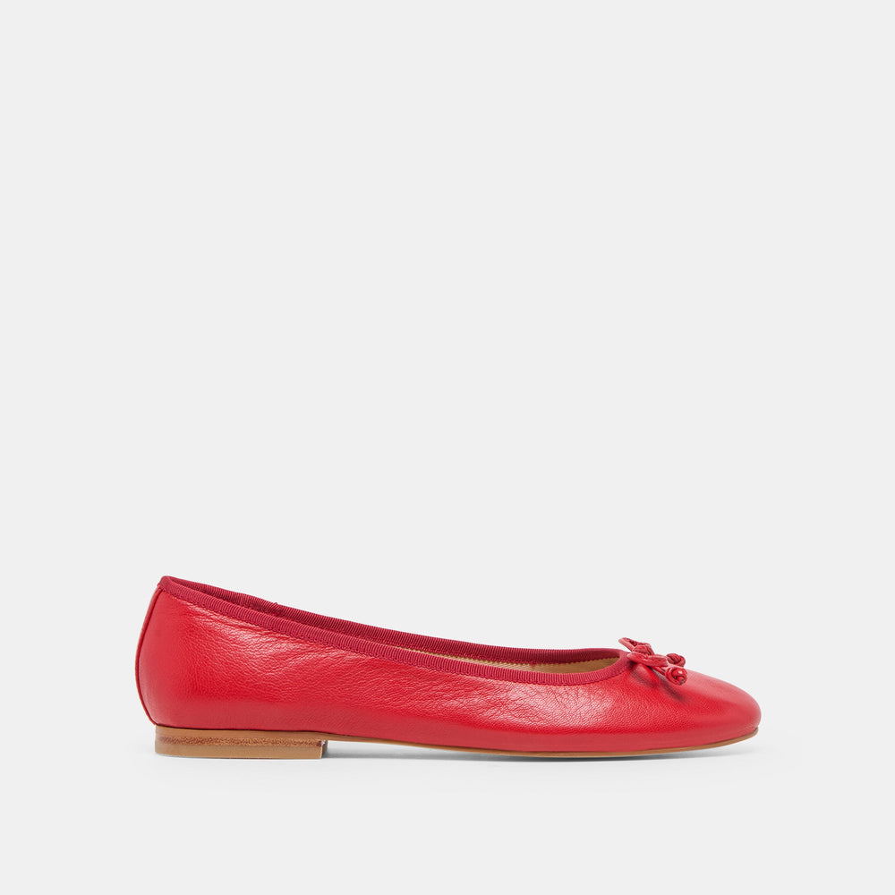 Dolce Vita SHOES | Ritla Wide Cherry Leather Ballet Flats