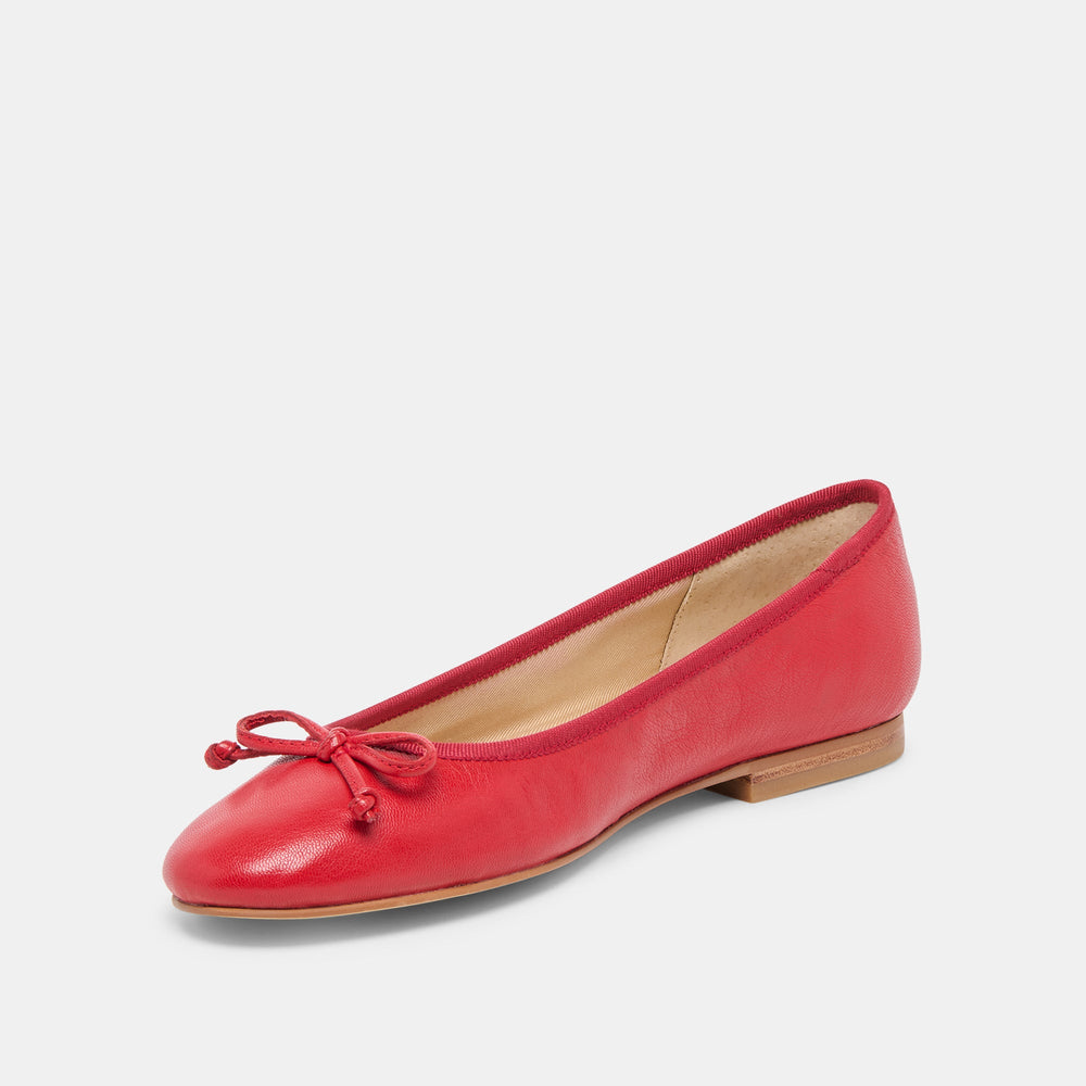 Dolce Vita SHOES | Ritla Wide Cherry Leather Ballet Flats
