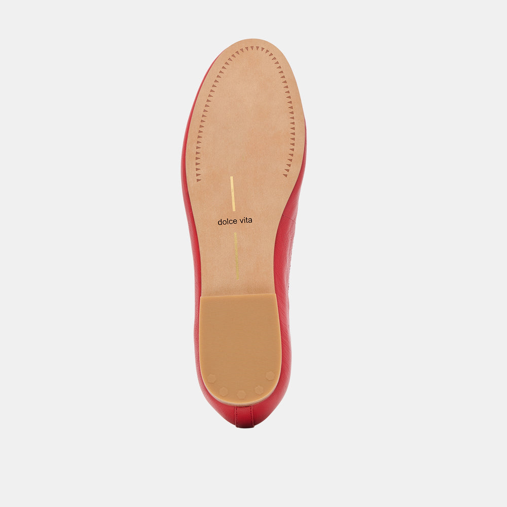 Dolce Vita SHOES | Ritla Wide Cherry Leather Ballet Flats