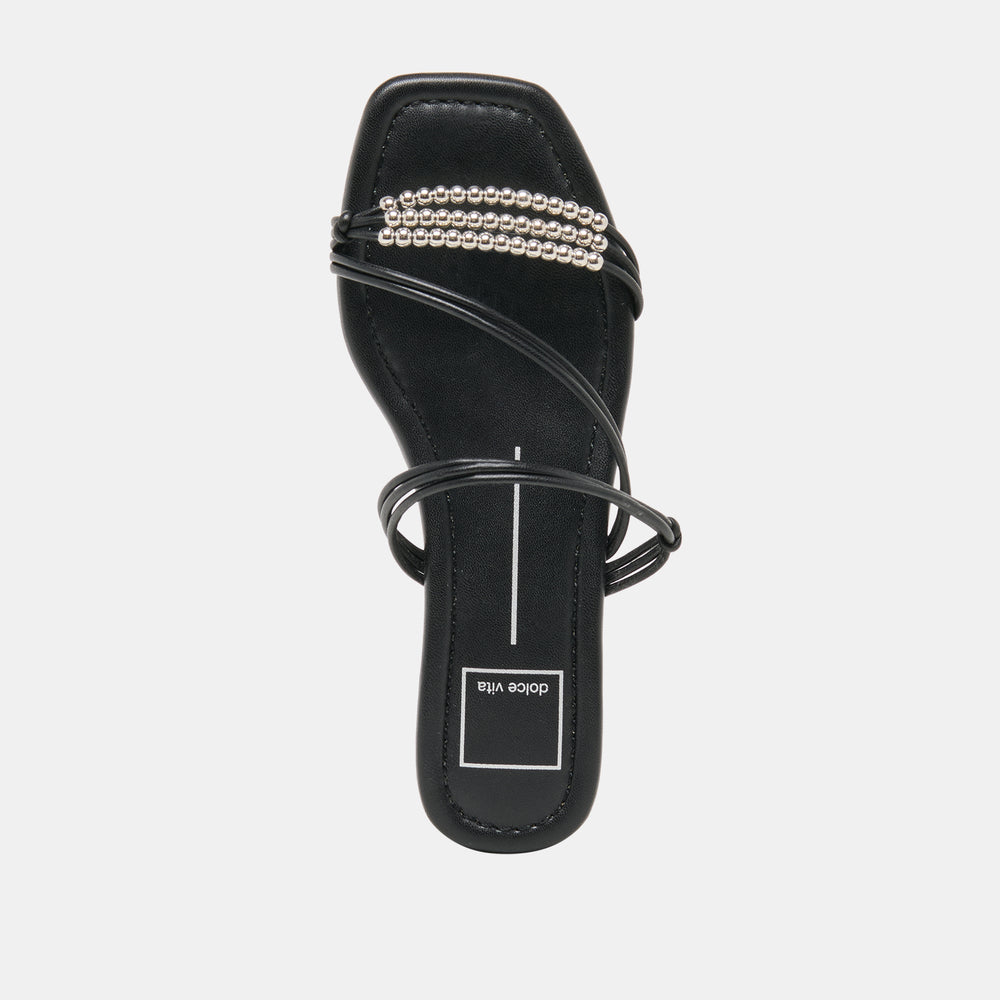 Dolce Vita SHOES | LYNDEE BEAD Black Stella Strappy Open-Toe Sandals