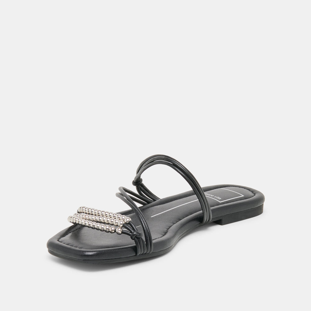Dolce Vita SHOES | LYNDEE BEAD Black Stella Strappy Open-Toe Sandals