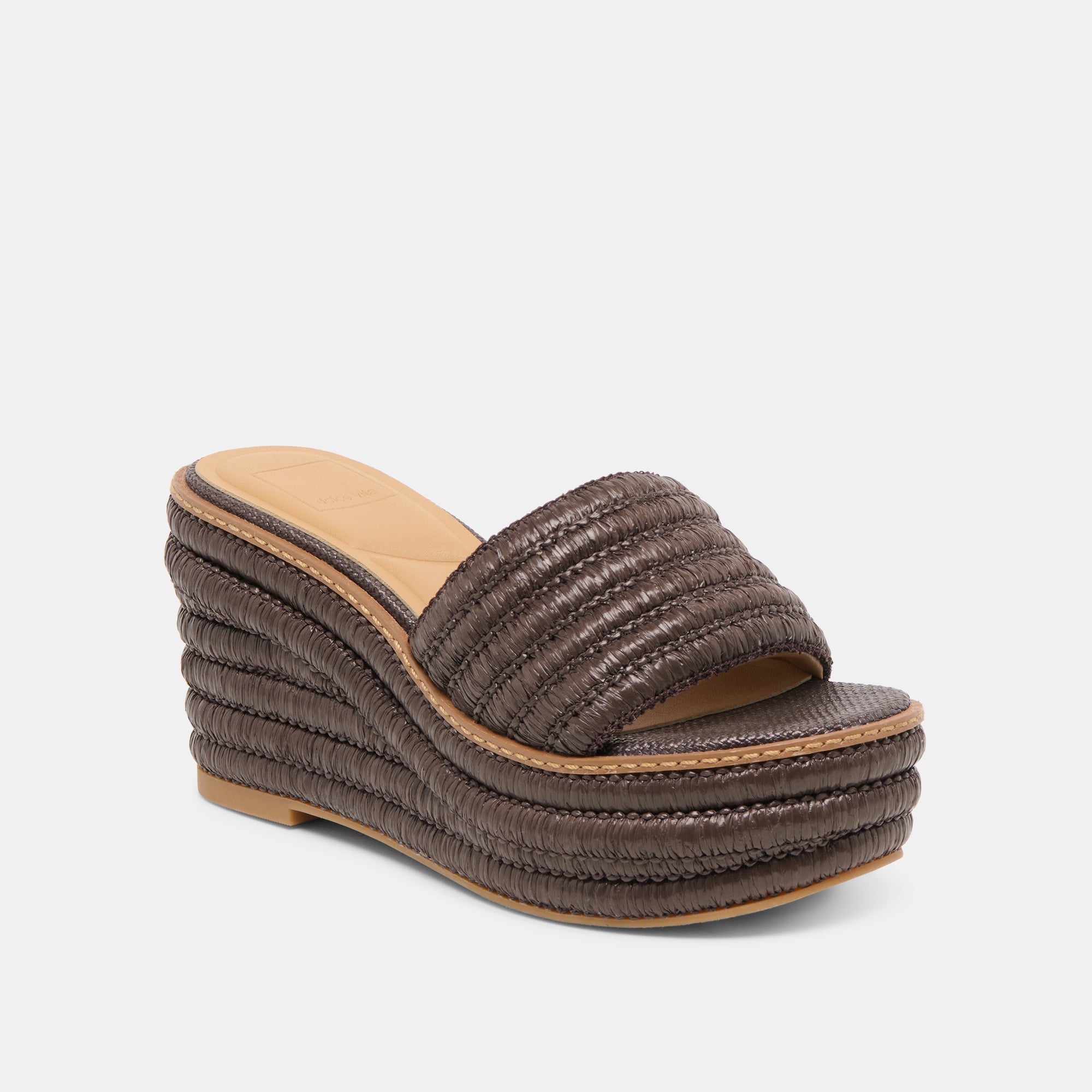 Dolce Vita SHOES | Throne Wide Chocolate Raffia Wedges