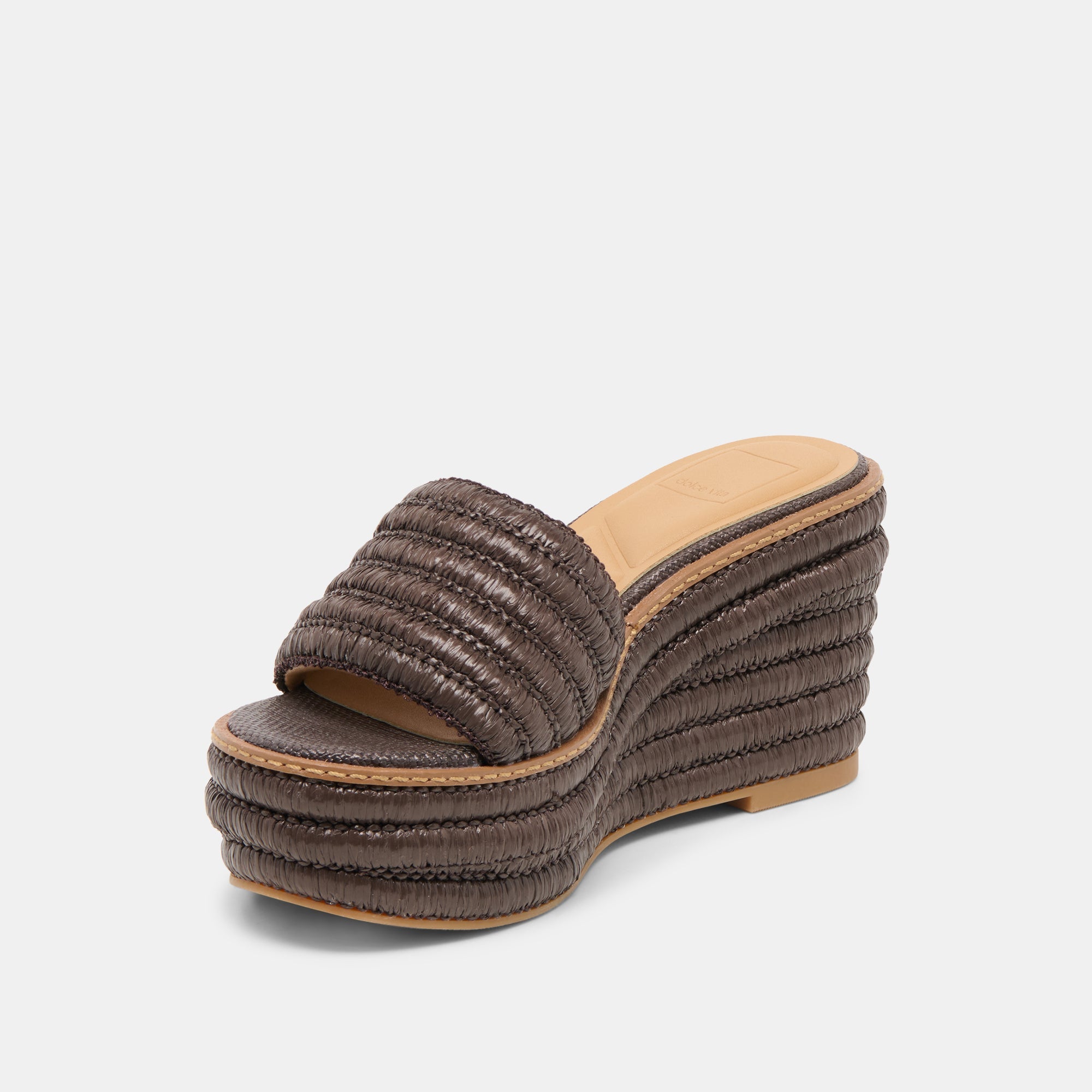 Dolce Vita SHOES | Throne Wide Chocolate Raffia Wedges