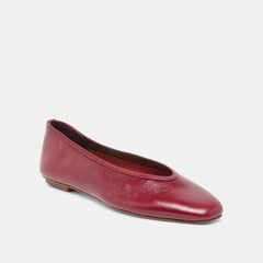 Dolce Vita SHOES | CARET Garnet Leather Pointed-Toe Ballet Flats