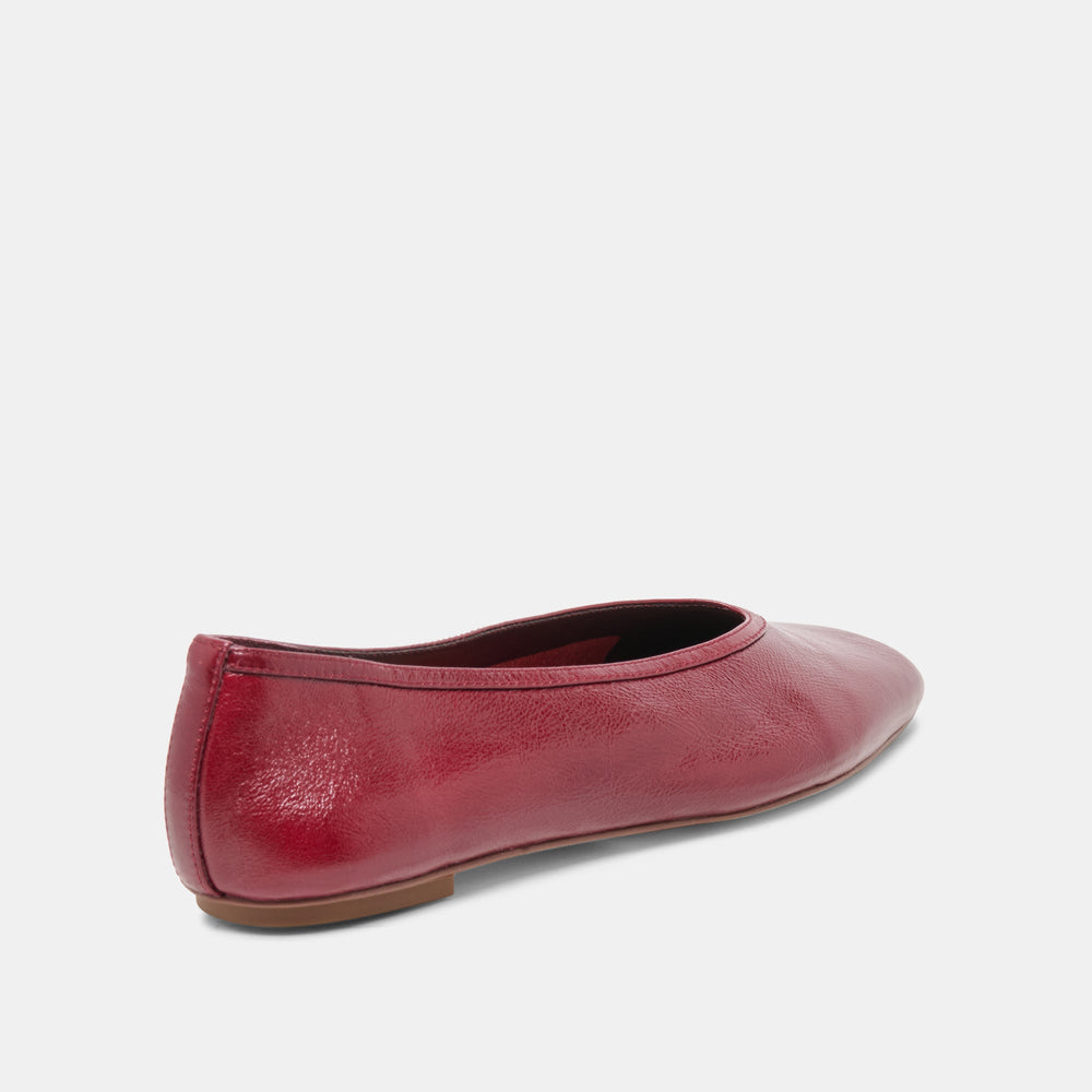 Dolce Vita SHOES | CARET Garnet Leather Pointed-Toe Ballet Flats