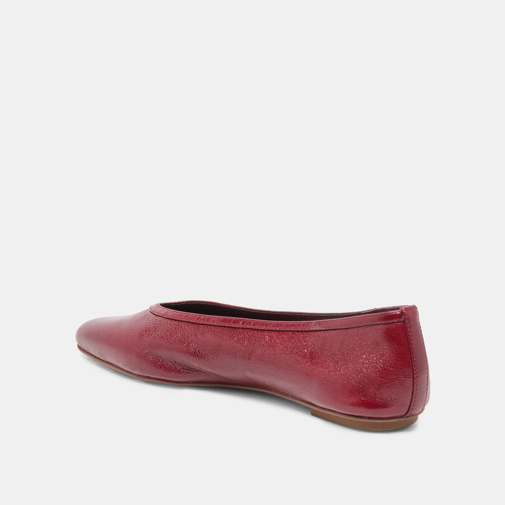 Dolce Vita SHOES | CARET Garnet Leather Pointed-Toe Ballet Flats