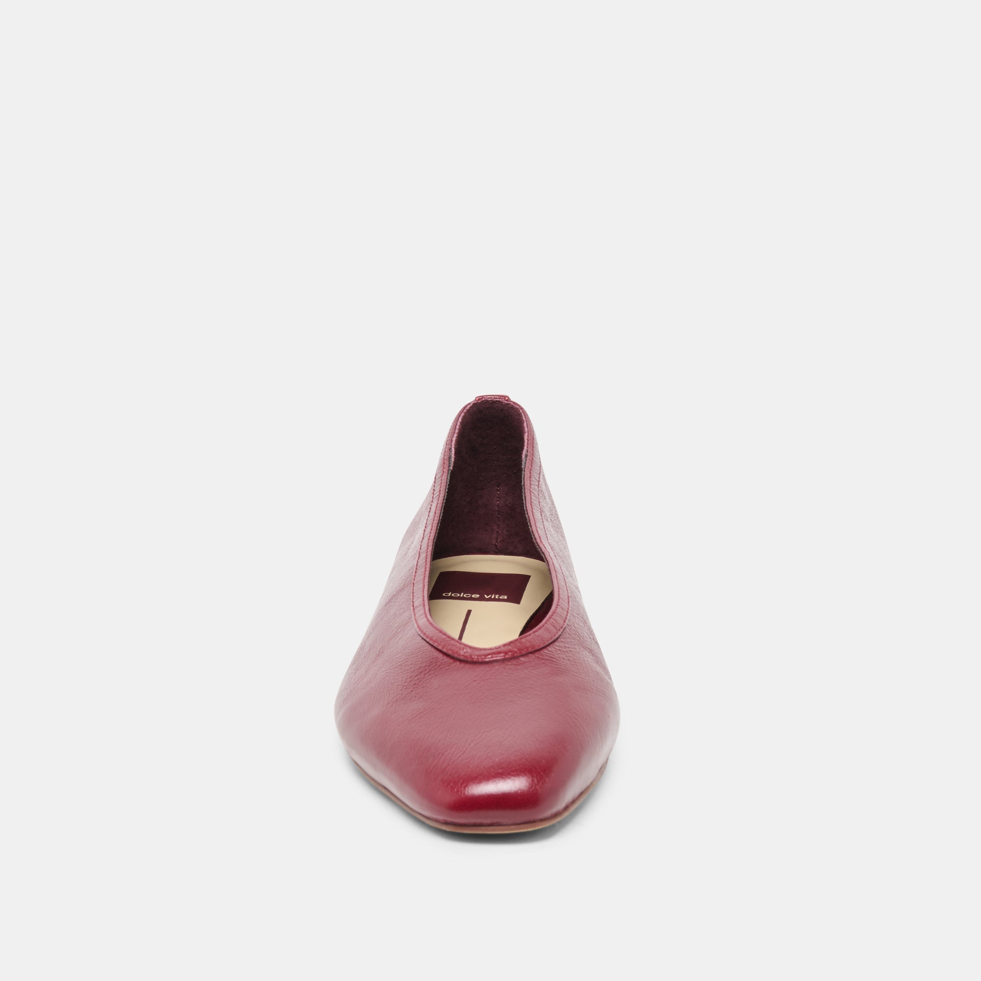Dolce Vita SHOES | CARET Garnet Leather Pointed-Toe Ballet Flats