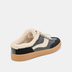 Dolce Vita SHOES | Notice Slide Plush Black Woven Leather Sneakers