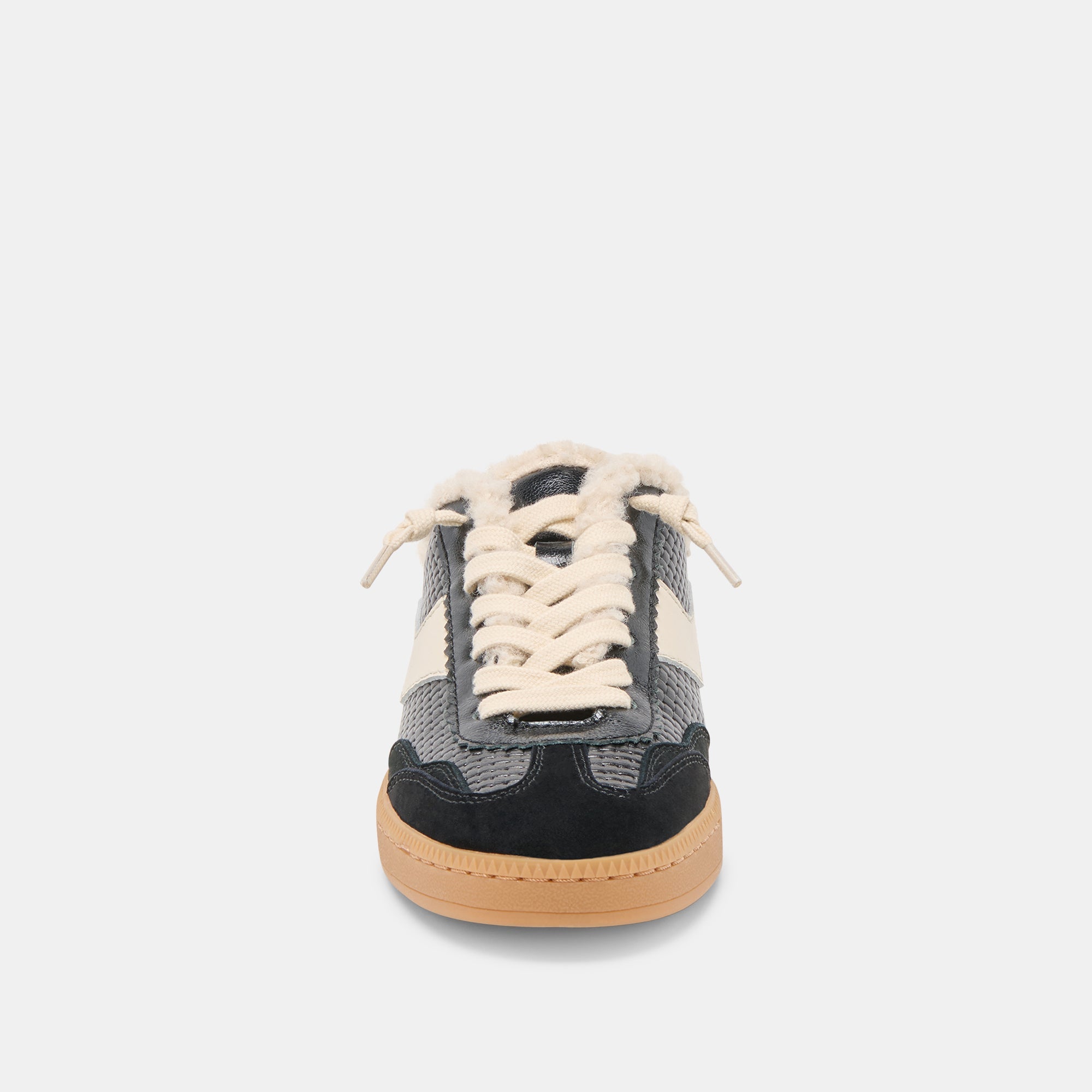 Dolce Vita SHOES | Notice Slide Plush Black Woven Leather Sneakers
