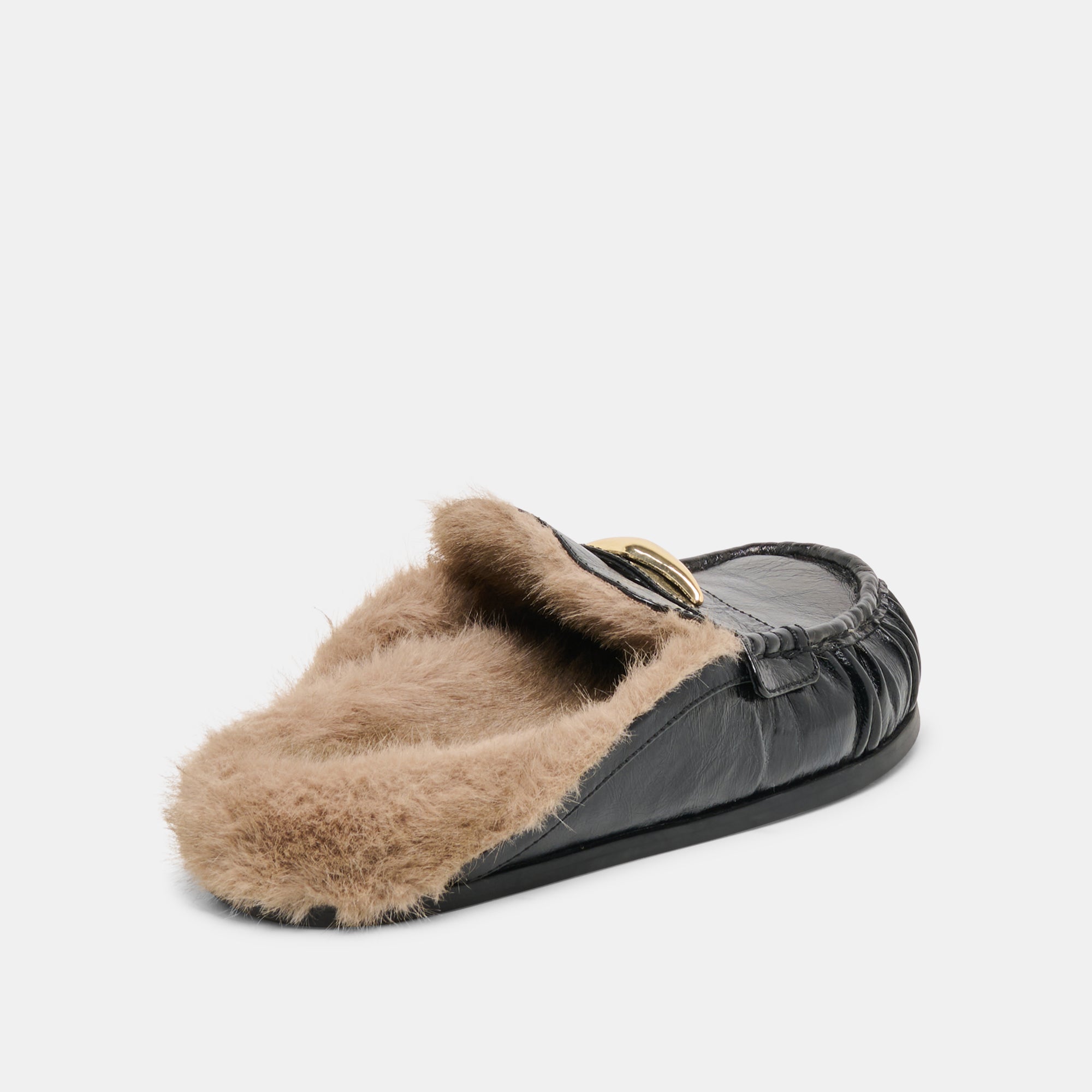 Dolce Vita SHOES | Jodero Plush Black Leather Flats