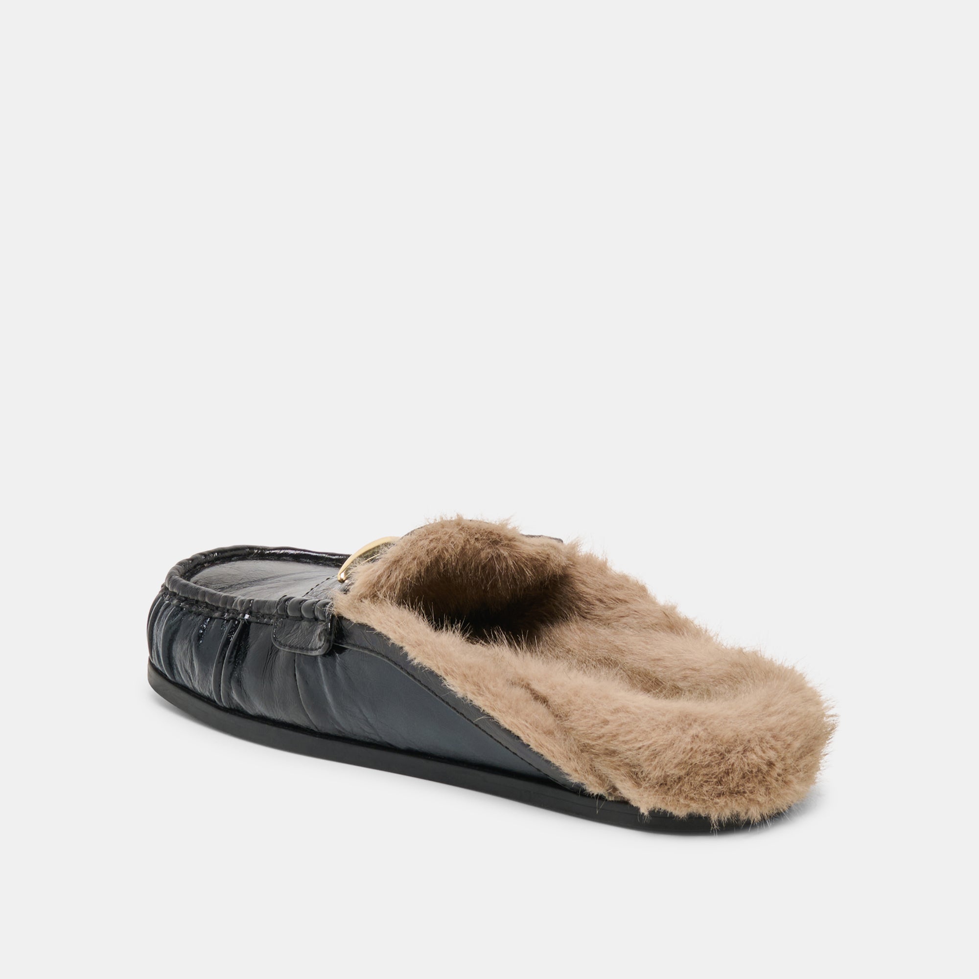Dolce Vita SHOES | Jodero Plush Black Leather Flats