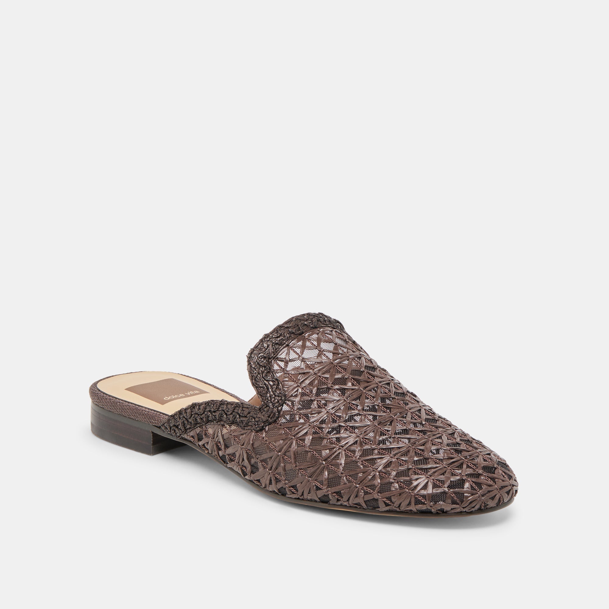 Dolce Vita SHOES | Kirt Chocolate Cross Hatch Raffia Flats