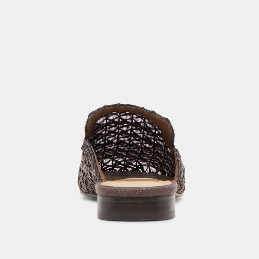 Dolce Vita SHOES | Kirt Chocolate Cross Hatch Raffia Flats