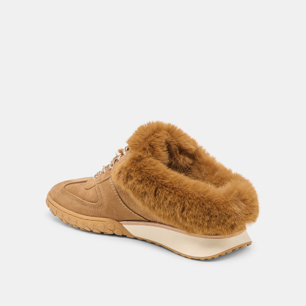 Dolce Vita SHOES | Izzey Plush Lt Brown Suede Sneakers