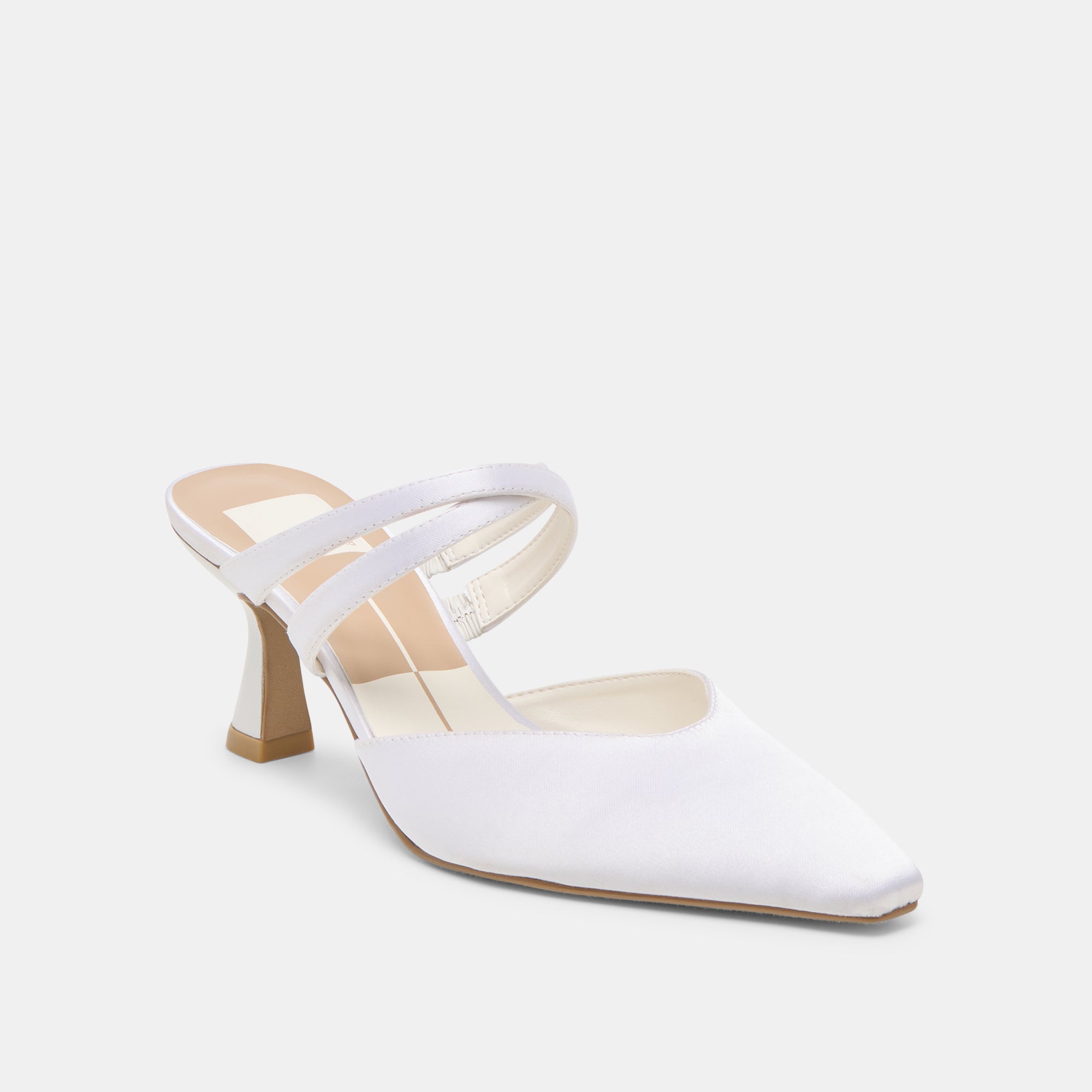 Dolce Vita SHOES | Linore True White Satin Heels