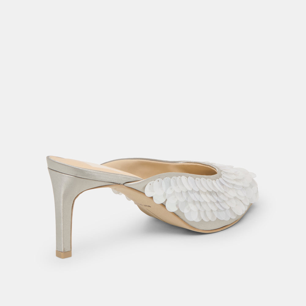 Dolce Vita SHOES | Samary Confetti Silver Satin Heels