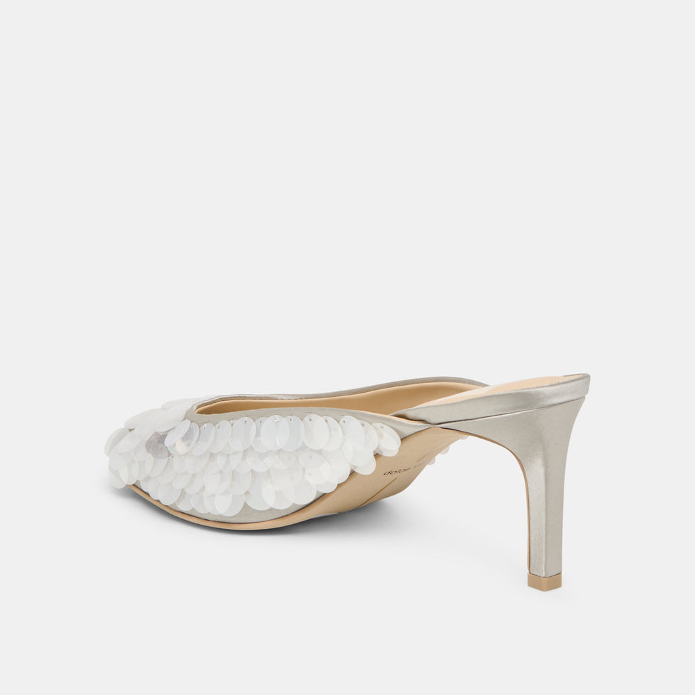 Dolce Vita SHOES | Samary Confetti Silver Satin Heels
