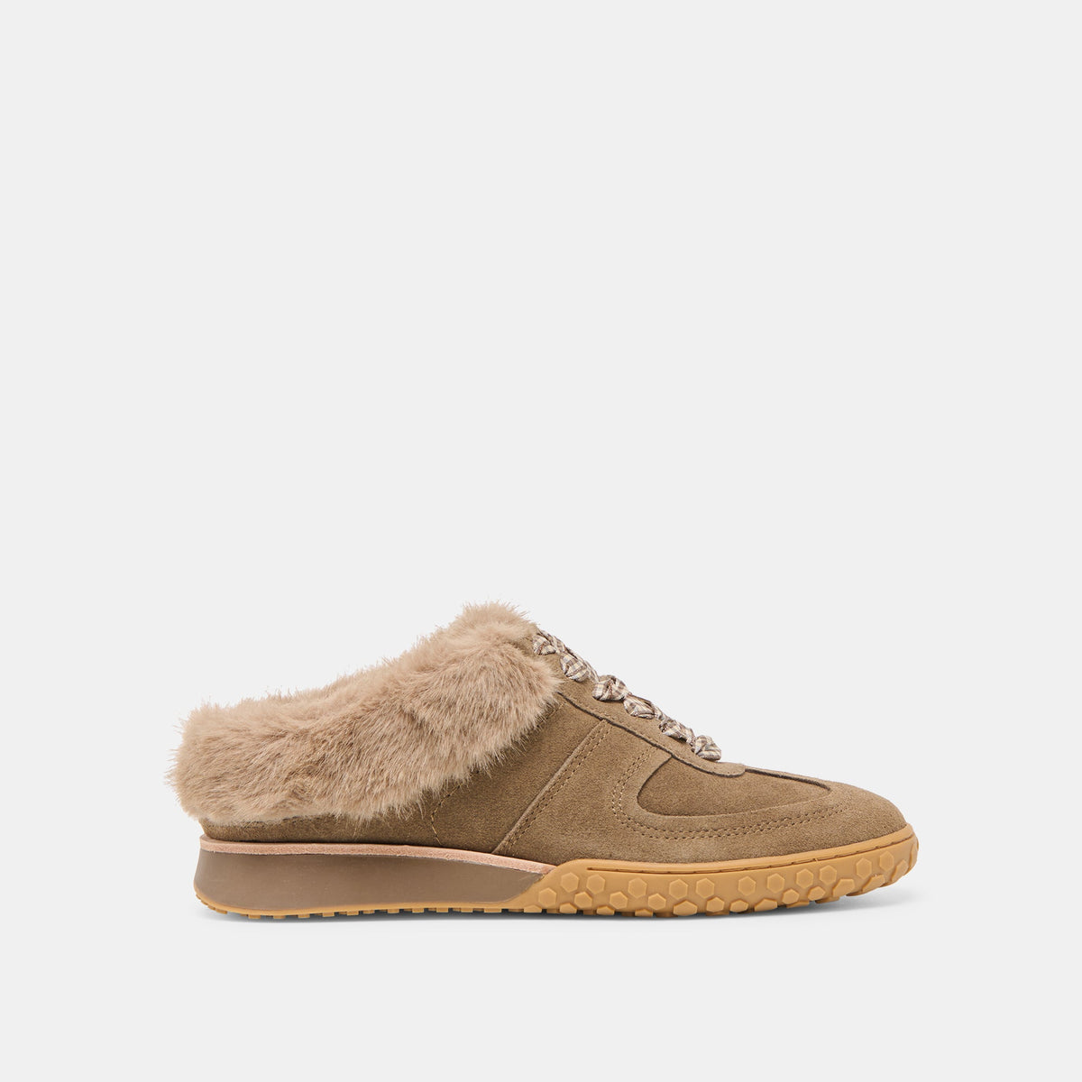 Dolce Vita SHOES | Izzey Plush Olive Suede Sneakers