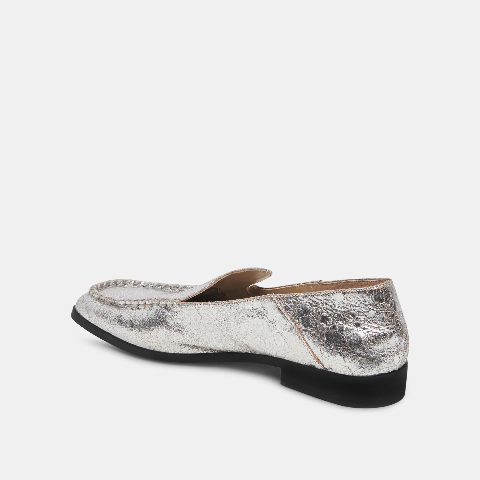 Dolce Vita SHOES | Beny Flats Silver Distressed Leather | Silver Leather Flats for Women
 – Dolce Vita