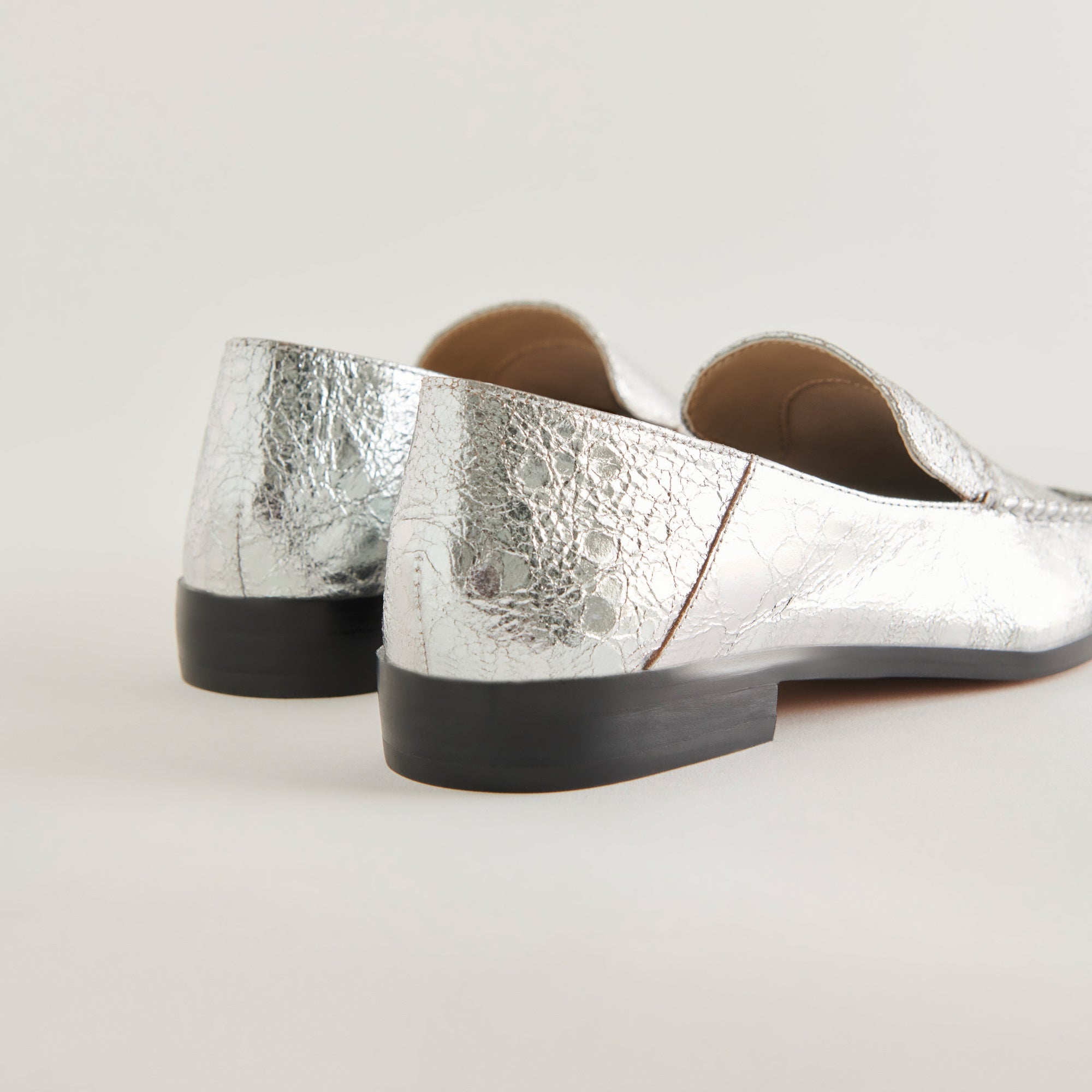 Dolce Vita SHOES | Beny Flats Silver Distressed Leather | Silver Leather Flats for Women
 – Dolce Vita