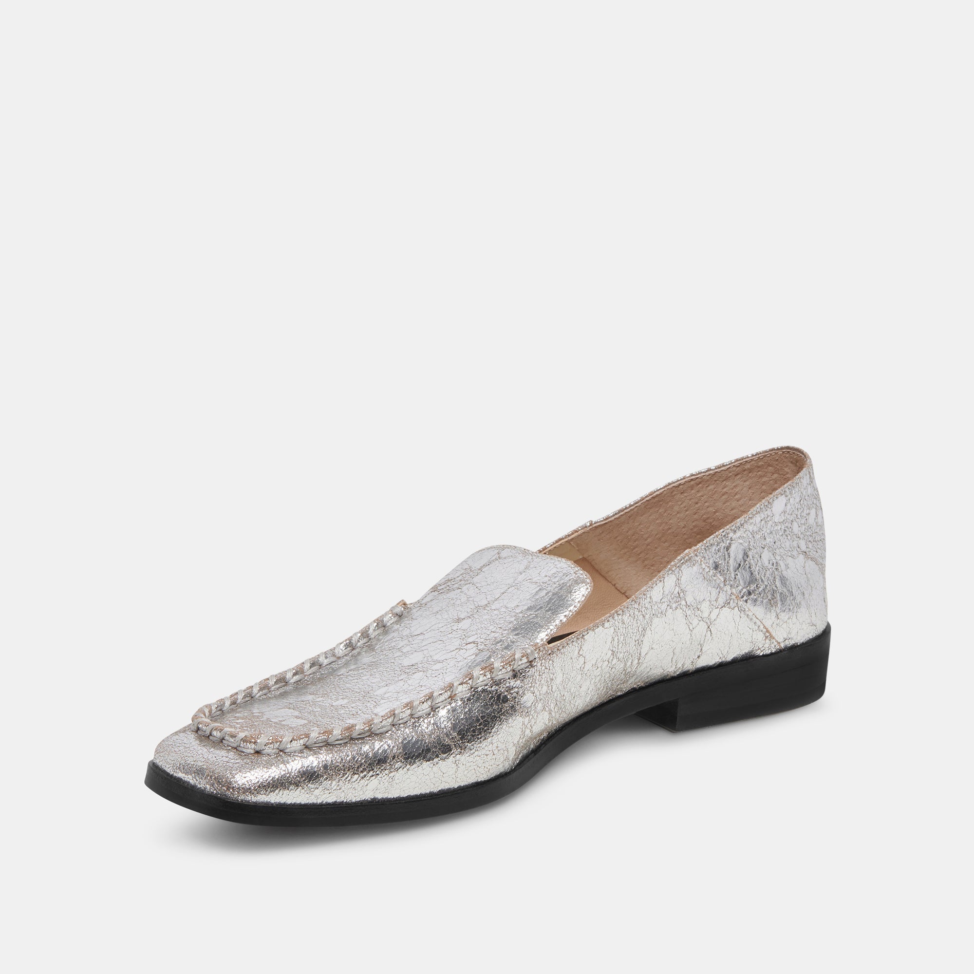 Dolce Vita SHOES | Beny Flats Silver Distressed Leather | Silver Leather Flats for Women
 – Dolce Vita