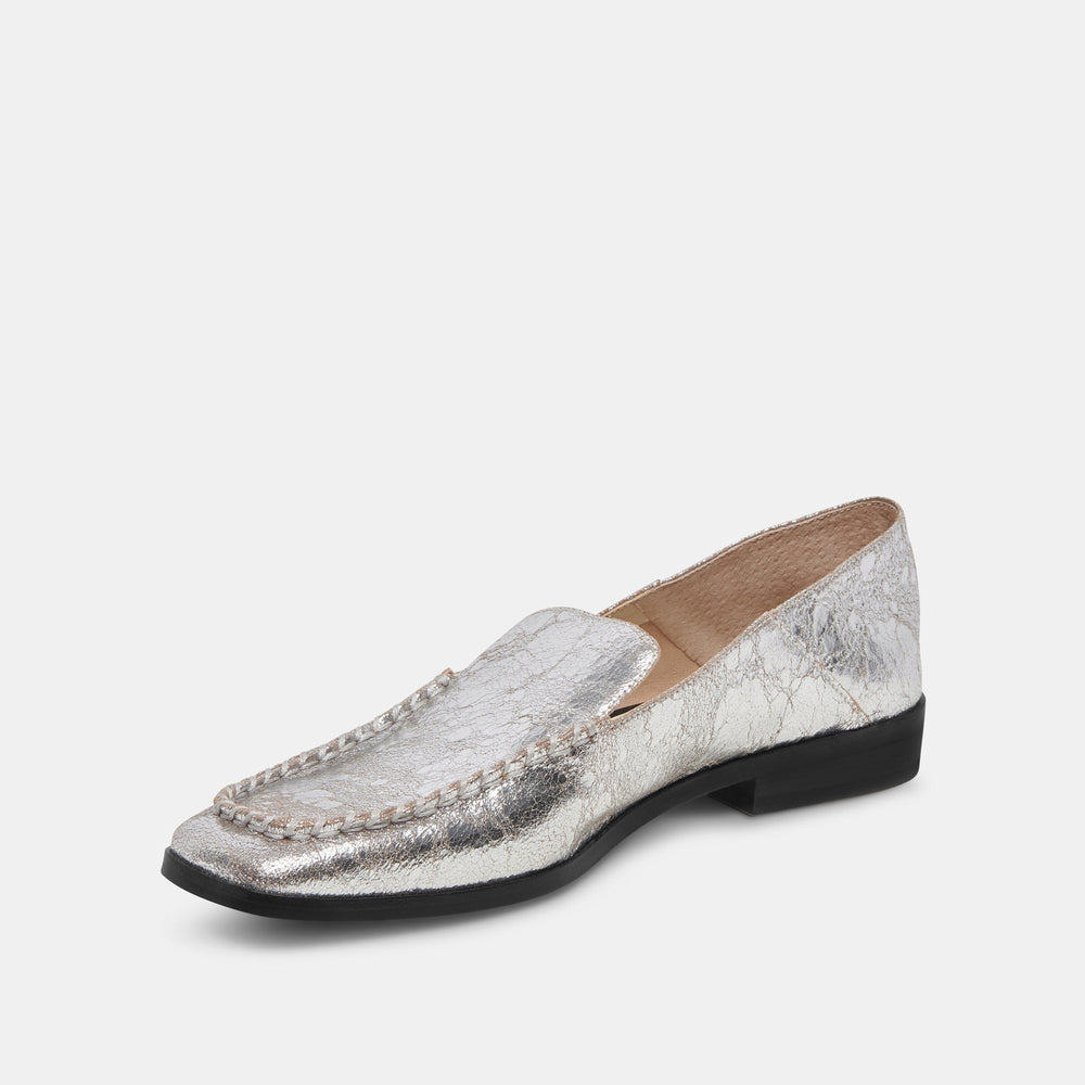 Dolce Vita SHOES | Beny Flats Silver Distressed Leather | Silver Leather Flats for Women
 – Dolce Vita
