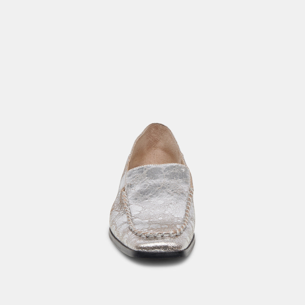 Dolce Vita SHOES | Beny Flats Silver Distressed Leather | Silver Leather Flats for Women
 – Dolce Vita