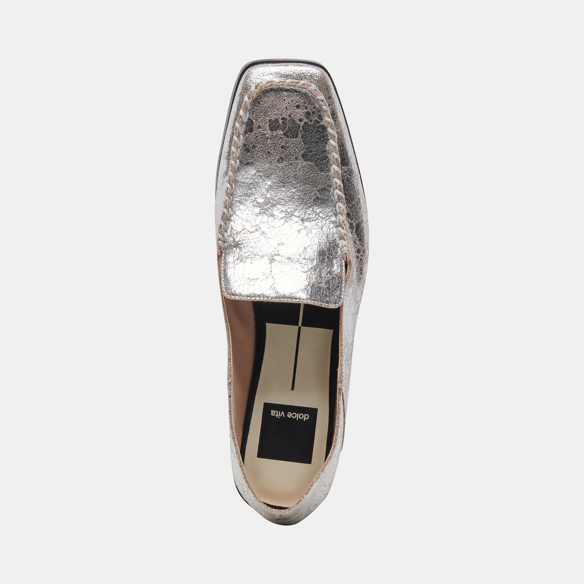 Dolce Vita SHOES | Beny Flats Silver Distressed Leather | Silver Leather Flats for Women
 – Dolce Vita