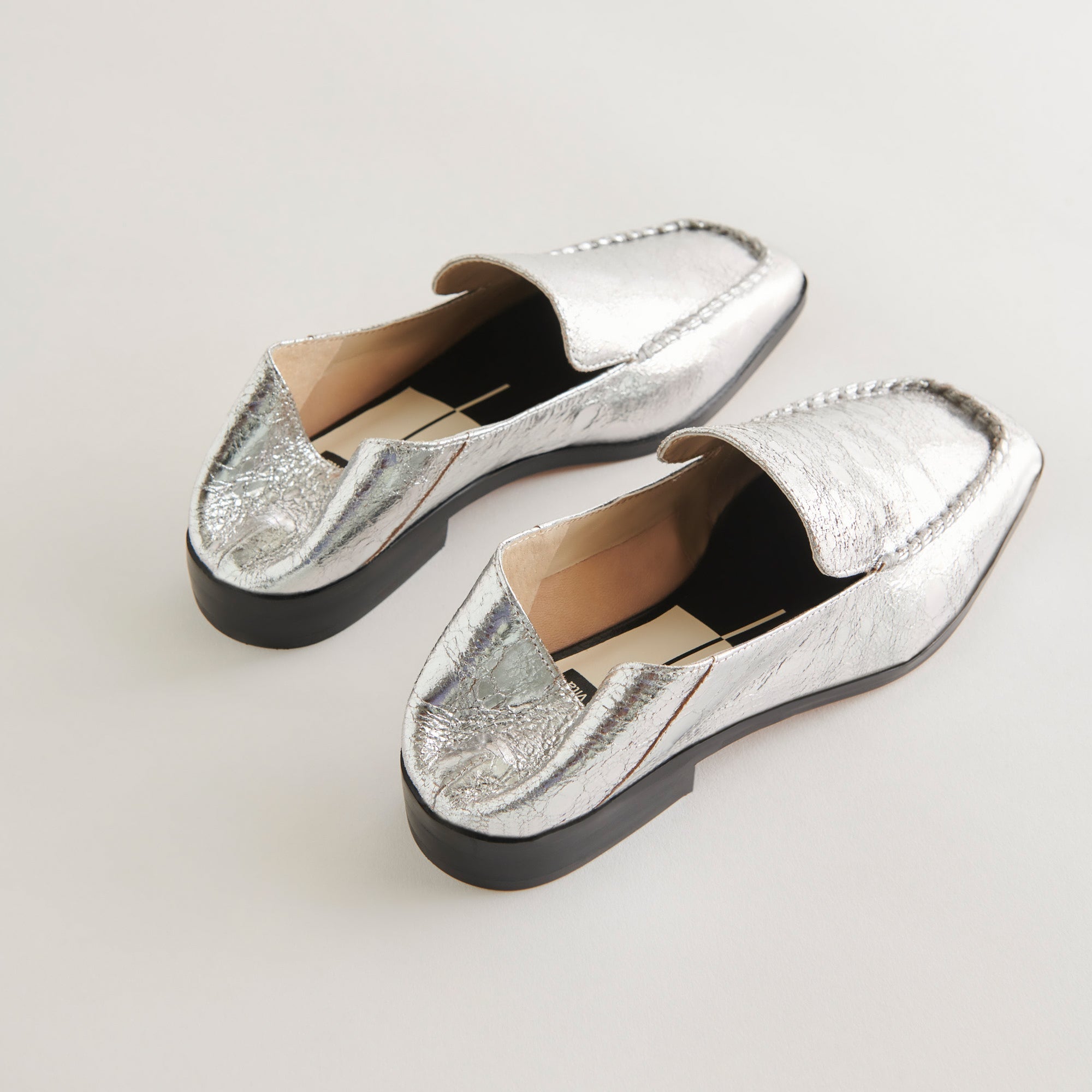 Dolce Vita SHOES | Beny Flats Silver Distressed Leather | Silver Leather Flats for Women
 – Dolce Vita