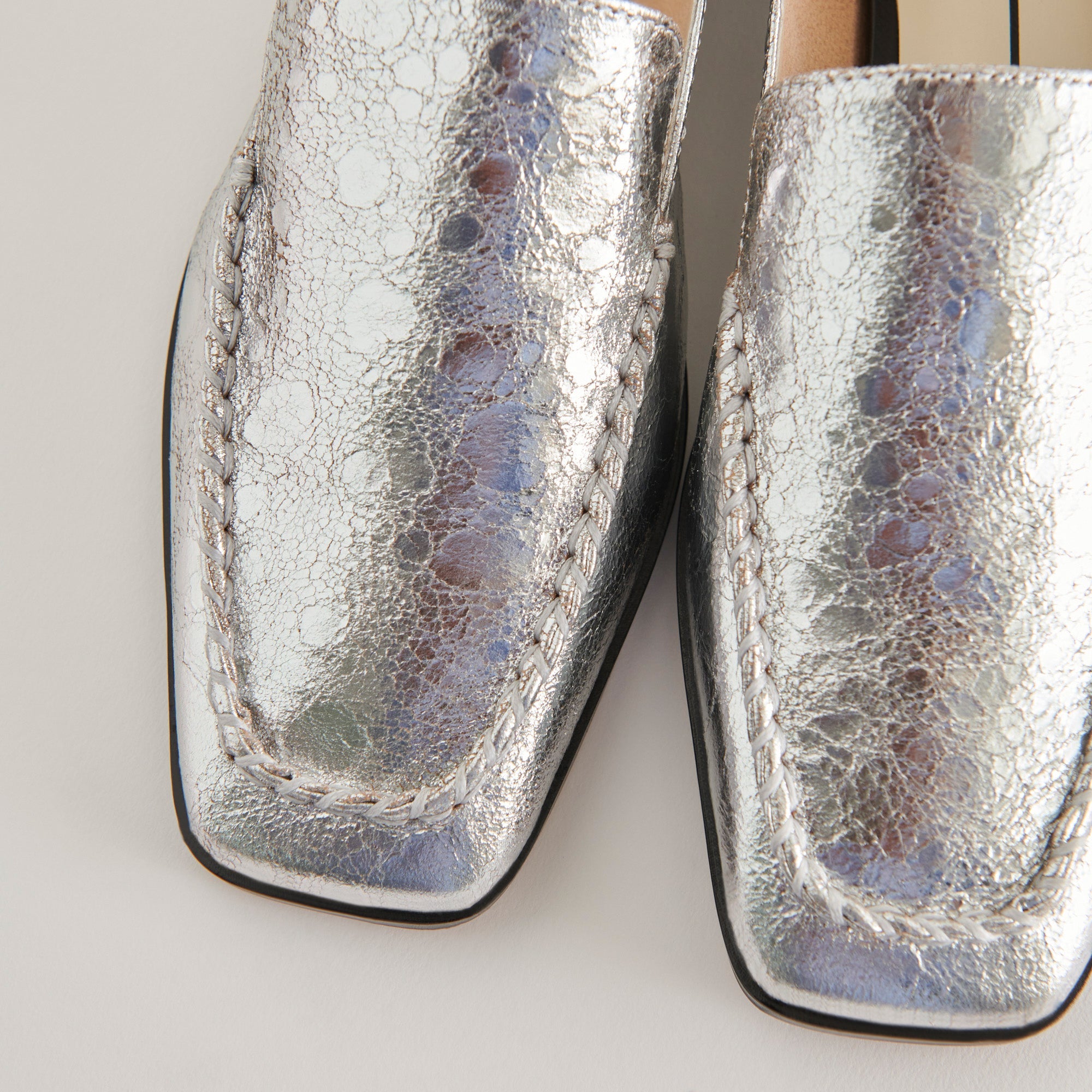 Dolce Vita SHOES | Beny Flats Silver Distressed Leather | Silver Leather Flats for Women
 – Dolce Vita