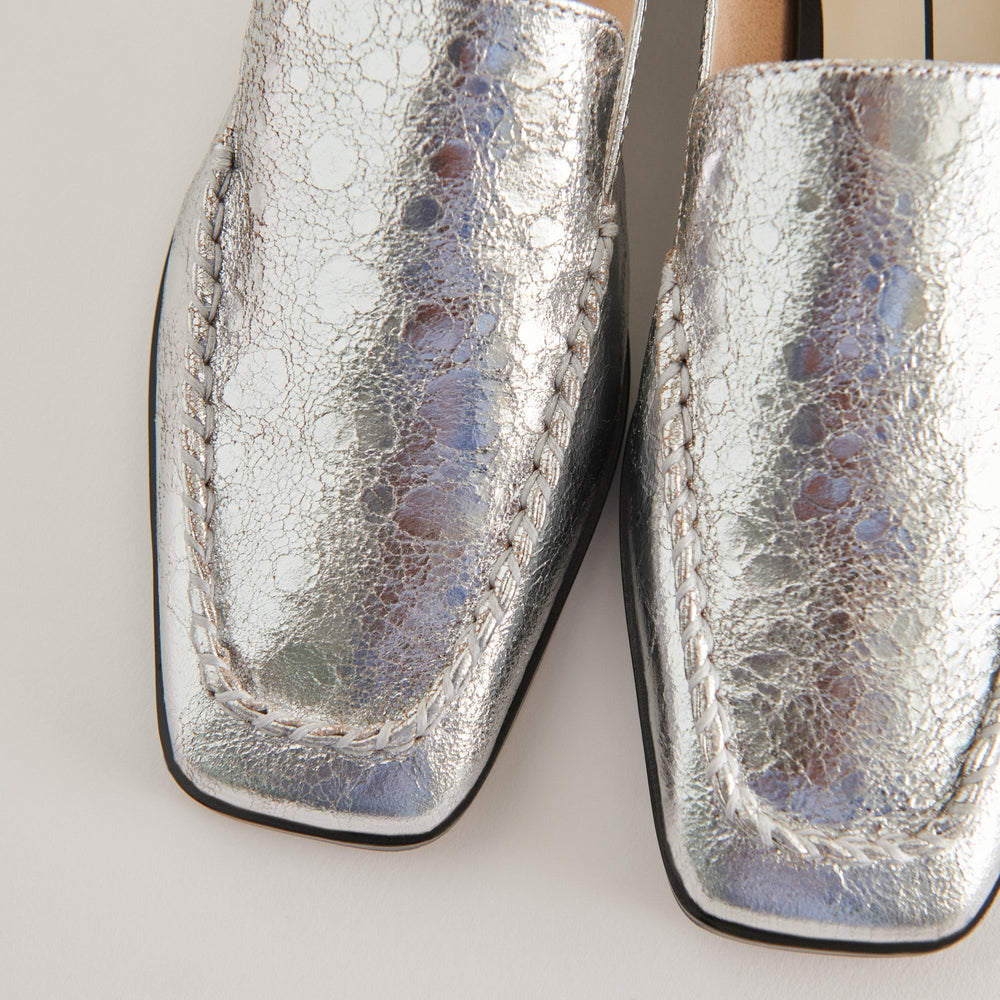 Dolce Vita SHOES | Beny Flats Silver Distressed Leather | Silver Leather Flats for Women
 – Dolce Vita