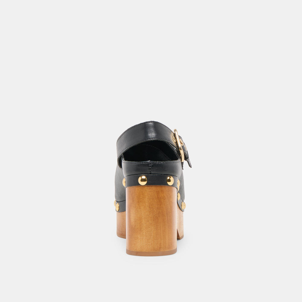 Dolce Vita SHOES | Adelan Black Leather Clogs