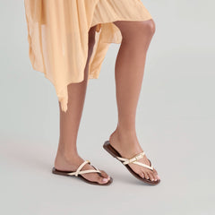 Dolce Vita SHOES | Piers Beige Croco Embossed Leather Sandals