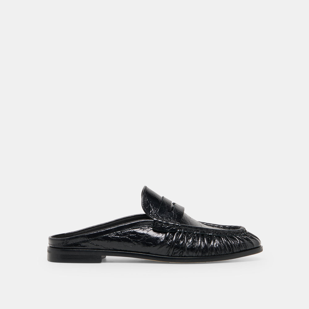 Dolce Vita SHOES | BETZY Midnight Crinkle Patent Closed-Toe Slip-On Loafers