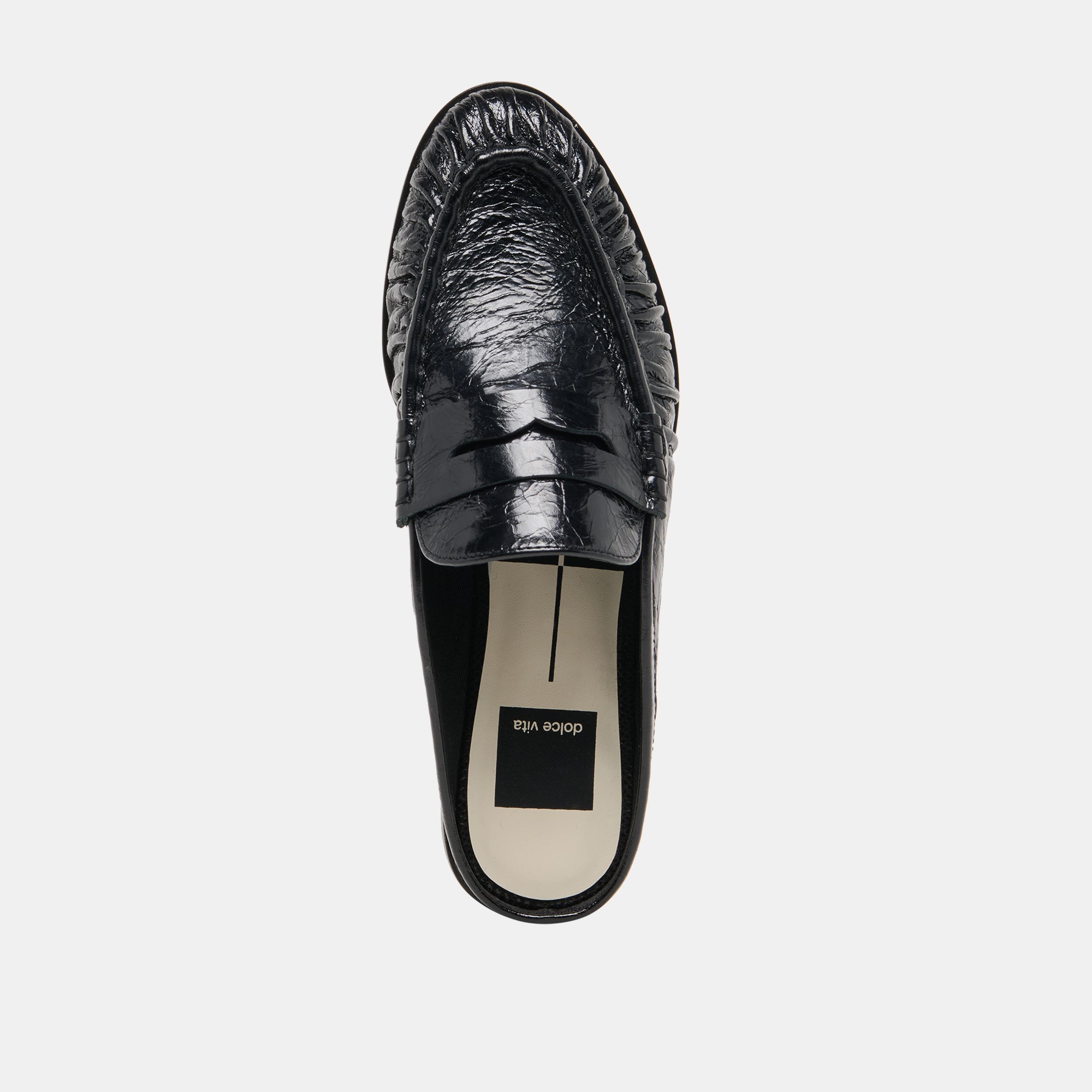 Dolce Vita SHOES | BETZY Midnight Crinkle Patent Closed-Toe Slip-On Loafers