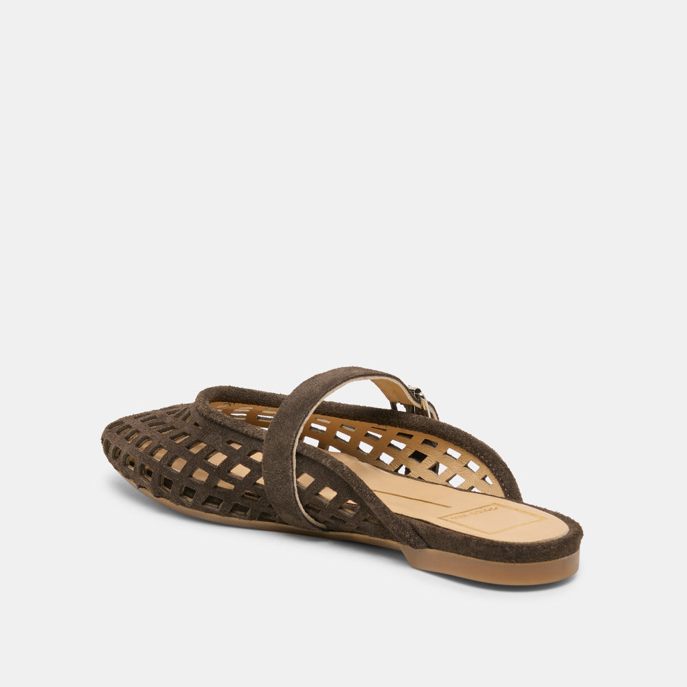 Dolce Vita SHOES | Mirian Dk Brown Suede Flats
