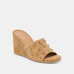 Dolce Vita SHOES | Holta Stud Lt Brown Suede Wedges
