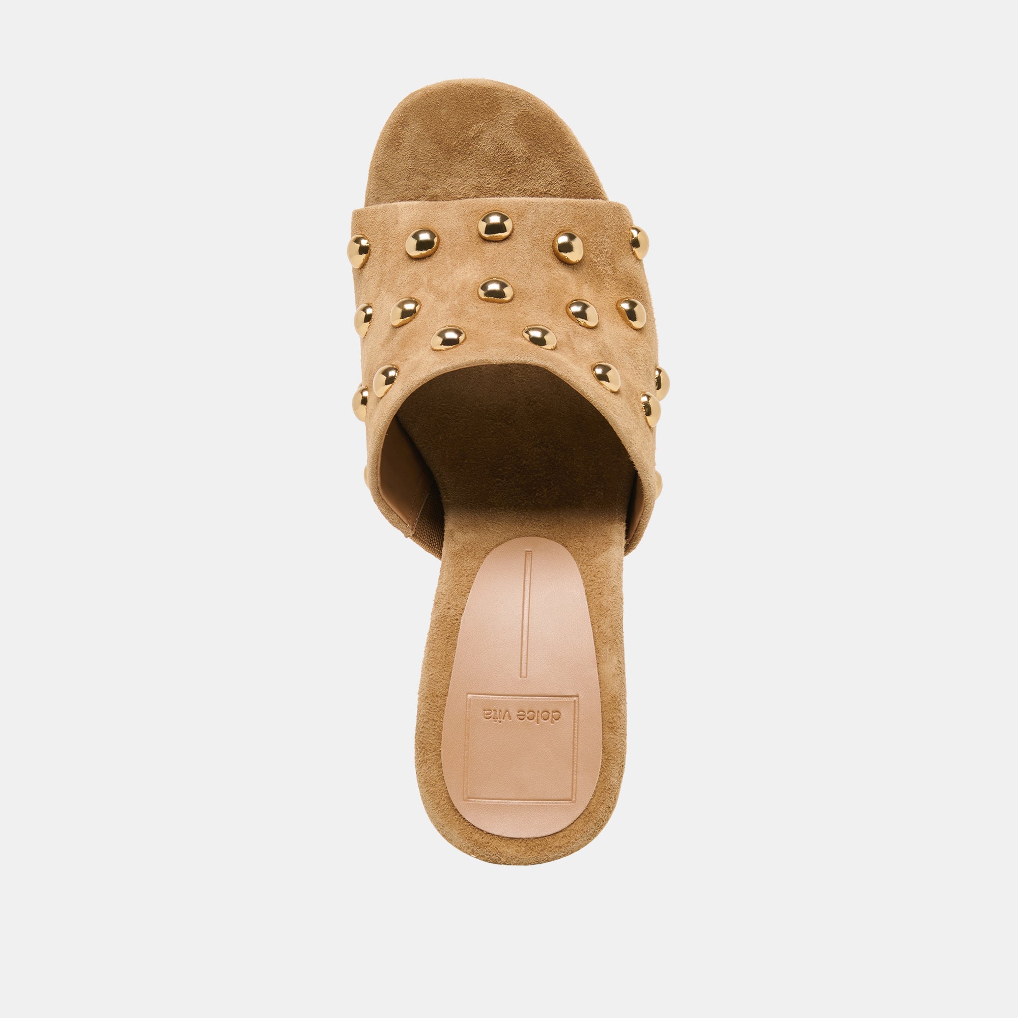 Dolce Vita SHOES | Holta Stud Lt Brown Suede Wedges