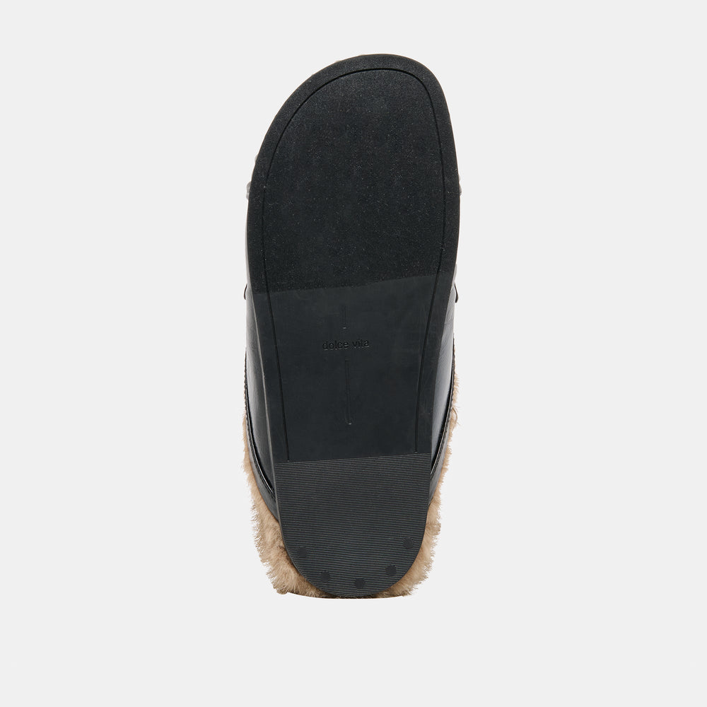 Dolce Vita SHOES | Jodero Plush Black Leather Flats