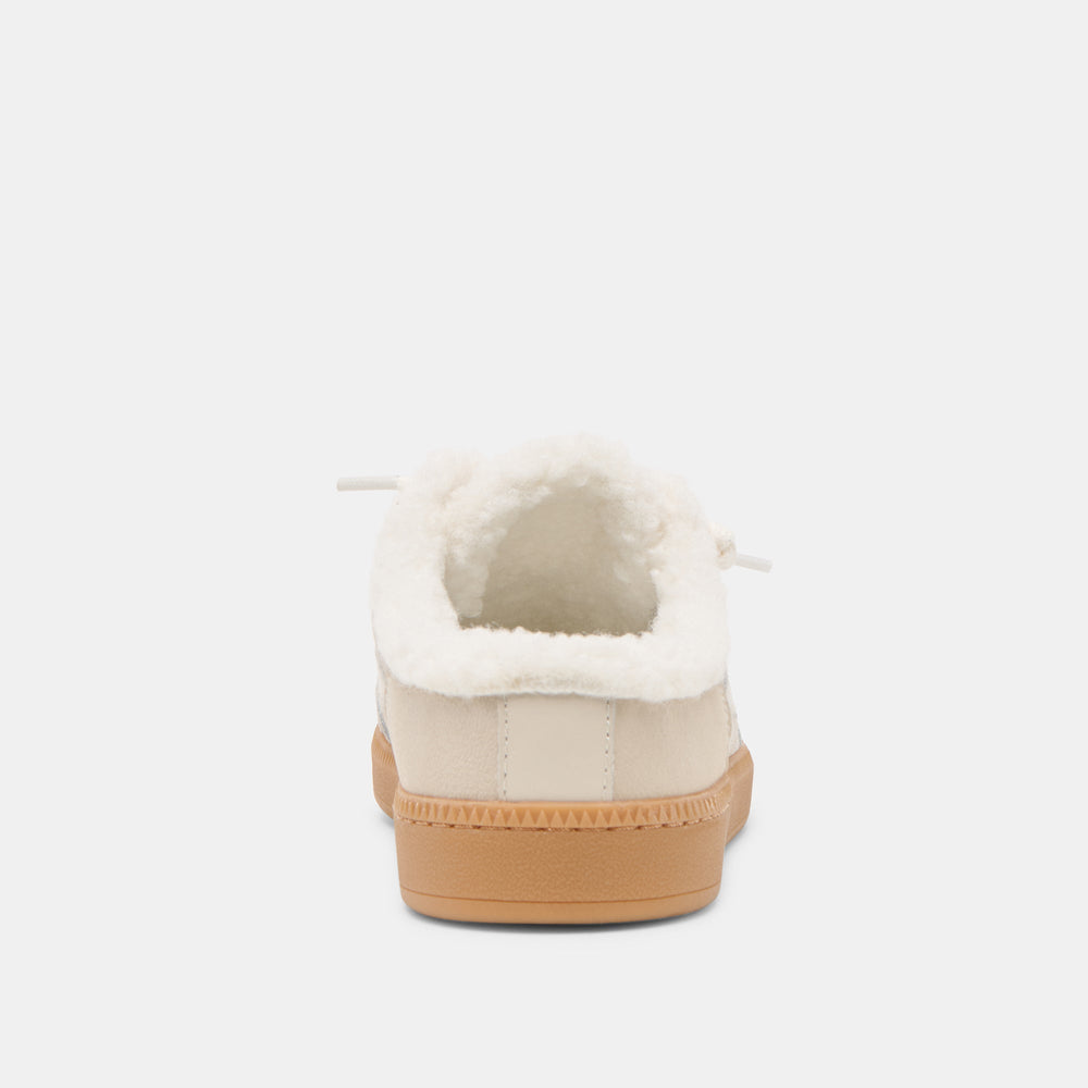 Dolce Vita SHOES | Notice Slide Plush Off White Crackled Leather Sneakers
