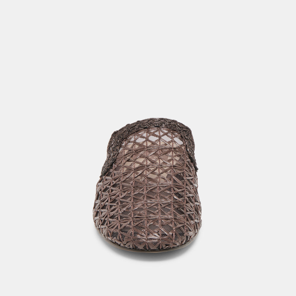 Dolce Vita SHOES | Kirt Chocolate Cross Hatch Raffia Flats