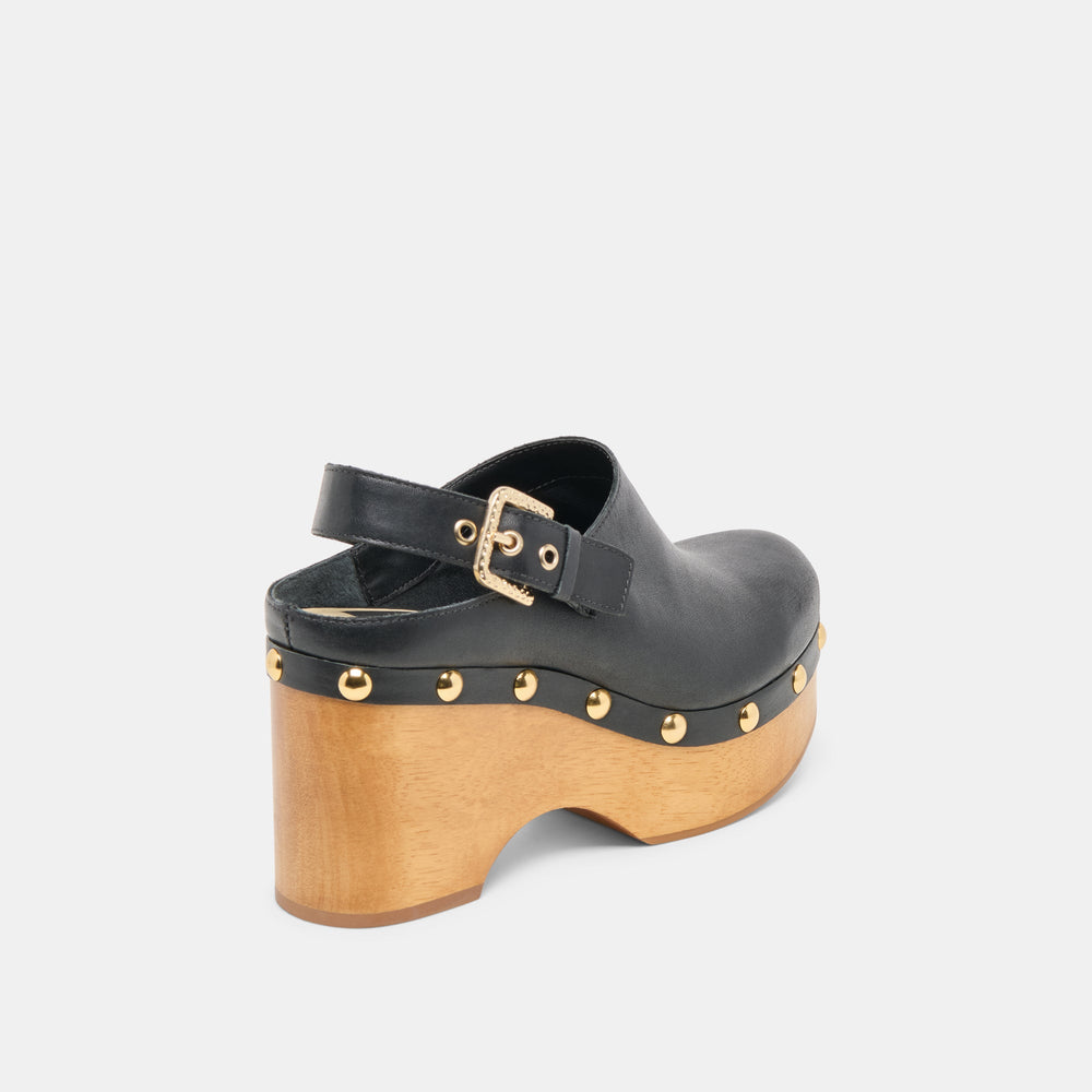 Dolce Vita SHOES | Adelan Black Leather Clogs